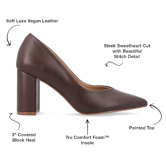 Journee Collection Simonne Womens Pointed Closed Toe Block Heel Pumps