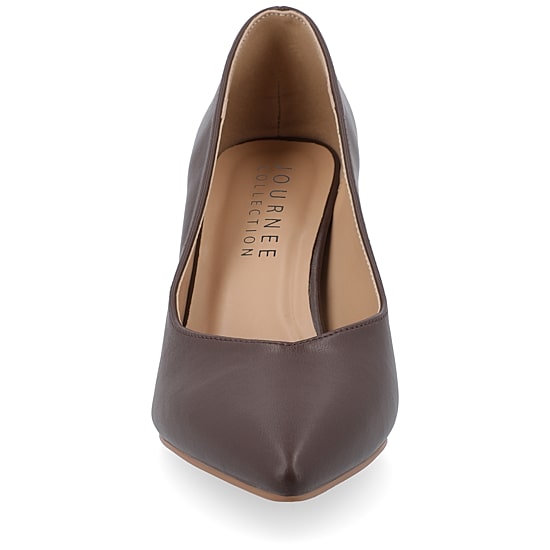 Journee Collection Simonne Womens Pointed Closed Toe Block Heel Pumps