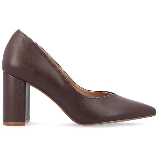Journee Collection Simonne Womens Pointed Closed Toe Block Heel Pumps