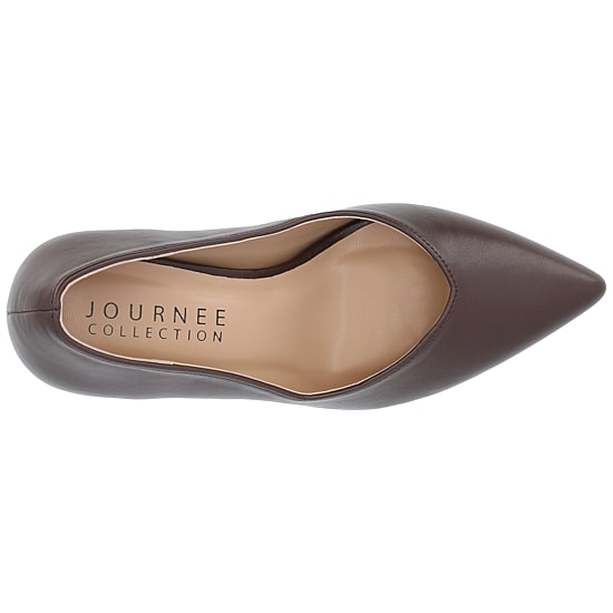 Journee Collection Simonne Womens Pointed Closed Toe Block Heel Pumps