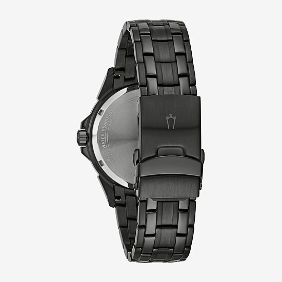 Bulova Classic Mens Multi-Function Black Stainless Steel Bracelet Watch 98c121