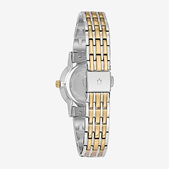 Bulova Classic Womens Two Tone Stainless Steel Bracelet Watch 98p115