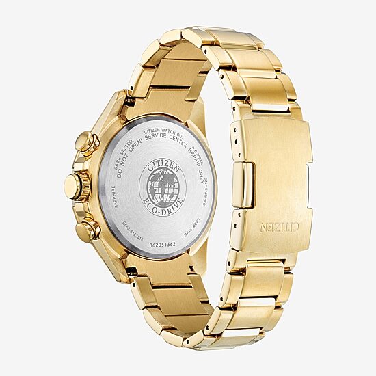 Citizen Mens Chronograph Gold Tone Stainless Steel Bracelet Watch Cb5912-50e
