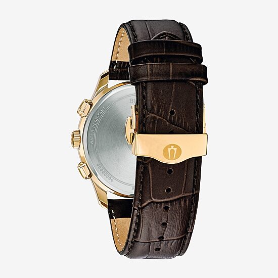 Bulova Wilton Mens Brown Stainless Steel Strap Watch 97b169