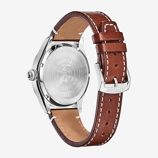 Citizen Chandler Mens Brown Leather Strap Watch Bm6838-17l