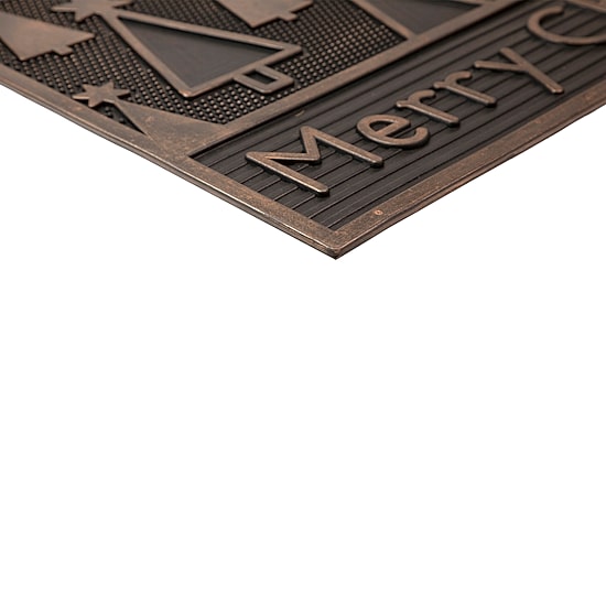 Northlight Black And Gold Merry Indoor Rectangular Doormat