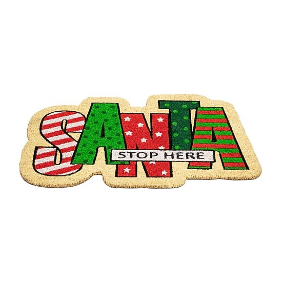 Northlight Santa Stop Here Indoor Rectangular Doormat