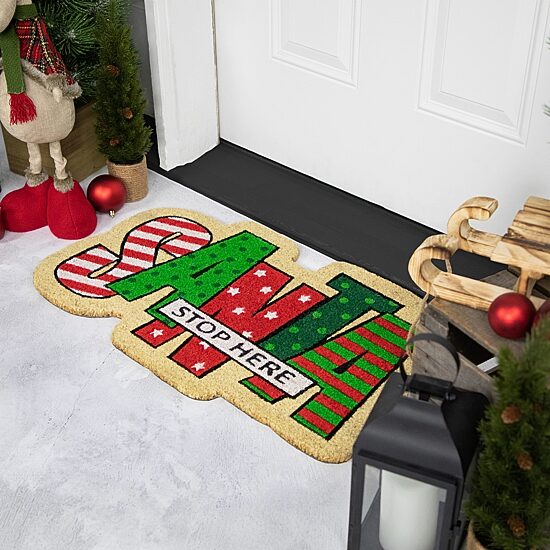 Northlight Santa Stop Here Indoor Rectangular Doormat