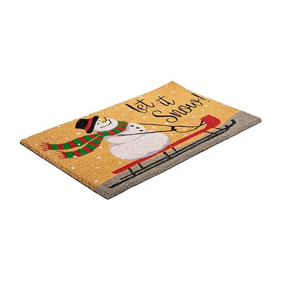 Northlight Snowman Let It Snow Coir Indoor Rectangular Doormat