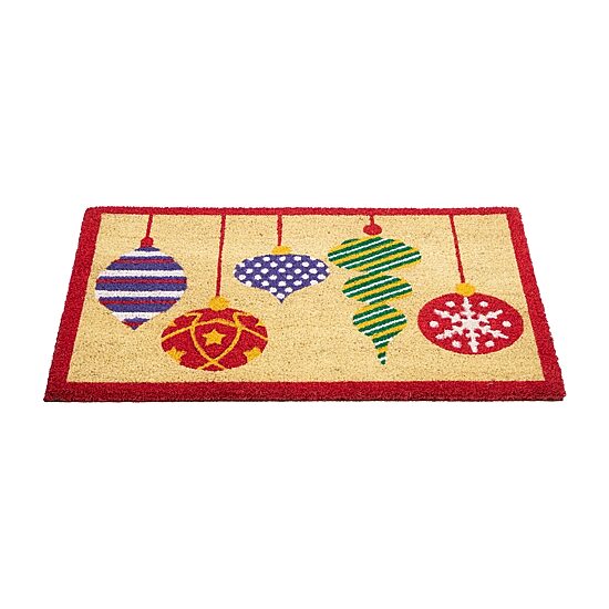 Northlight Tan Brown And Red Coir Indoor Rectangular Doormat