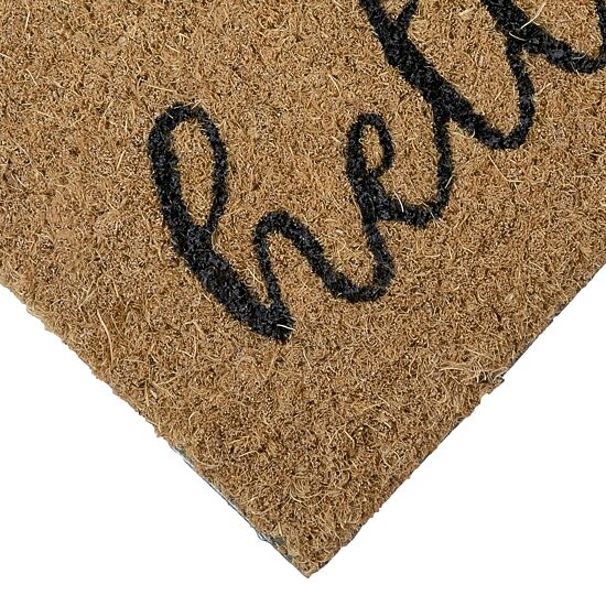 Northlight Natural Coir Hello Pumpkin Outdoor Rectangular Doormat