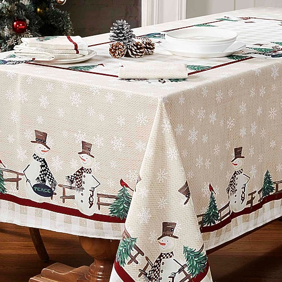 Avanti Country Snowman Tablecloth