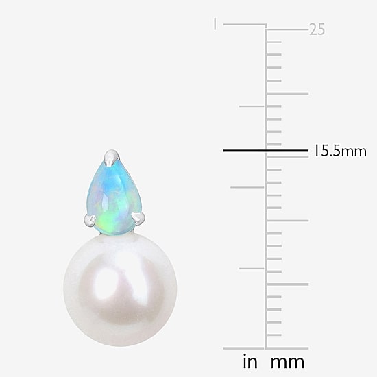 White Cultured Freshwater Pearl Sterling Silver 15.5mm Stud Earrings