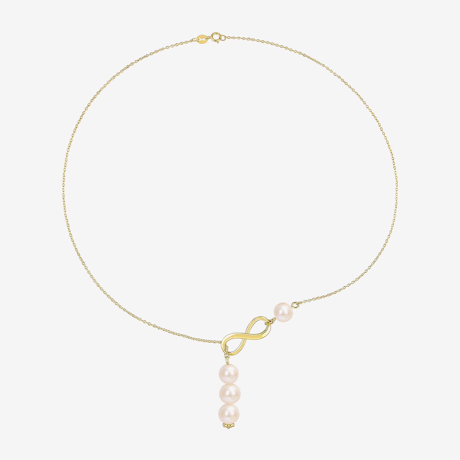 Womens White 18K Gold Over Silver 18 Inch Y Necklace