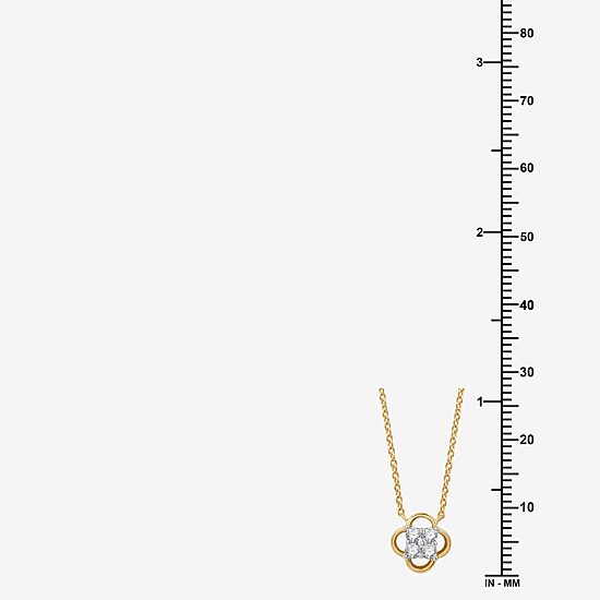 Womens 1/6 CT. T.W. Lab Grown White Diamond 10K Gold 17 Inch Pendant Necklace
