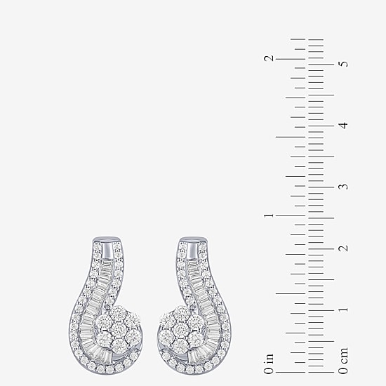 Diamond Blossom (G / Si2) Womens 2 CT. T.W. Lab Grown White Diamond 10K Gold Drop Earrings