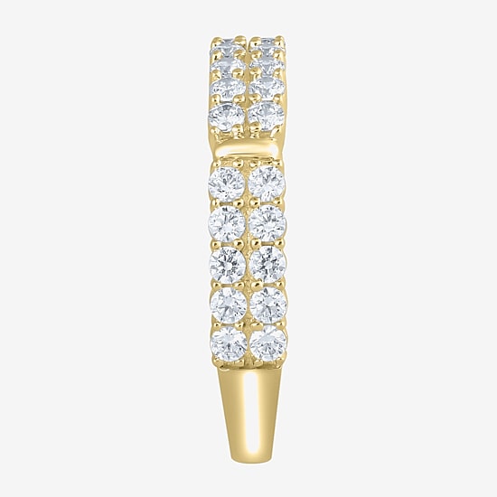 Womens 2MM 1 CT. T.W. Natural White Diamond 10K Gold Anniversary Wedding Band
