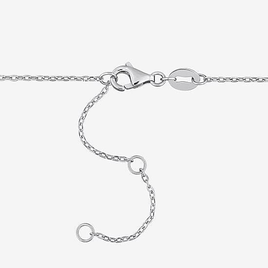 Womens White Topaz Sterling Silver 16 1/2 Inch Beaded Necklace