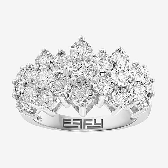 Effy Final Call (G / Si1) Womens 1 CT. T.W. Lab Grown White Diamond Sterling Silver Cocktail Ring