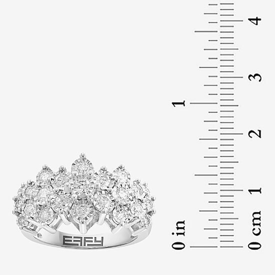 Effy Final Call (G / Si1) Womens 1 CT. T.W. Lab Grown White Diamond Sterling Silver Cocktail Ring