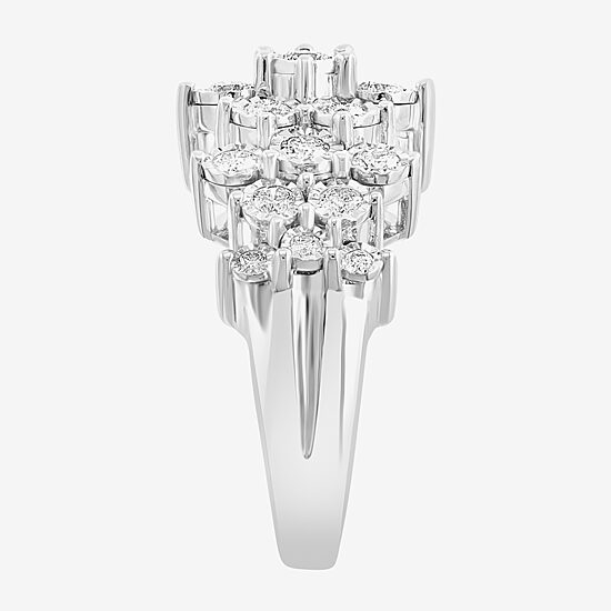 Effy Final Call (G / Si1) Womens 1 CT. T.W. Lab Grown White Diamond Sterling Silver Cocktail Ring