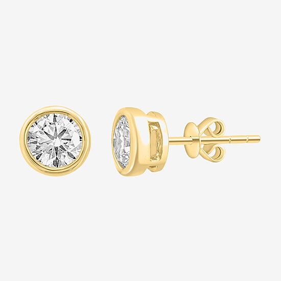Effy Final Call (G /Si1) 1 3/8 CT. T.W. Lab Grown White Diamond 14K Gold 28mm Round Stud Earrings
