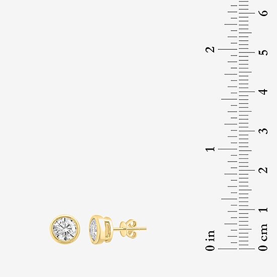 Effy Final Call (G /Si1) 1 3/8 CT. T.W. Lab Grown White Diamond 14K Gold 28mm Round Stud Earrings