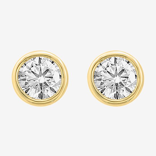 Effy Final Call (G /Si1) 1 3/8 CT. T.W. Lab Grown White Diamond 14K Gold 28mm Round Stud Earrings