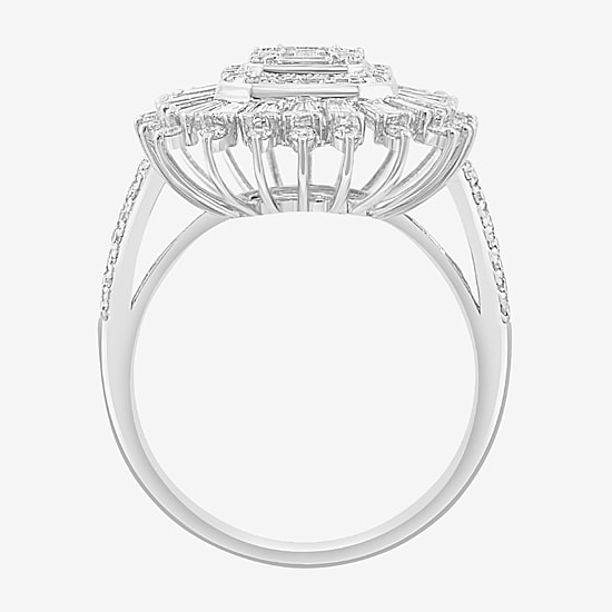 Effy Final Call (G / Si1) Womens 1 1/2 CT. T.W. Lab Grown White Diamond 14K Gold Cushion Halo Cocktail Ring