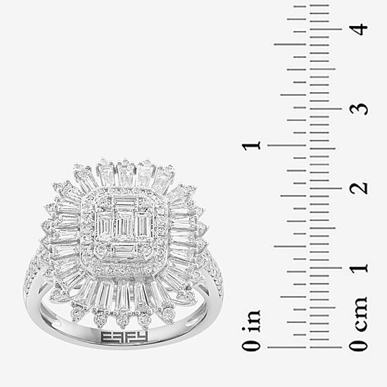 Effy Final Call (G / Si1) Womens 1 1/2 CT. T.W. Lab Grown White Diamond 14K Gold Cushion Halo Cocktail Ring