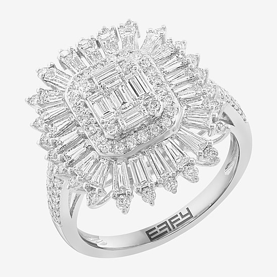 Effy Final Call (G / Si1) Womens 1 1/2 CT. T.W. Lab Grown White Diamond 14K Gold Cushion Halo Cocktail Ring