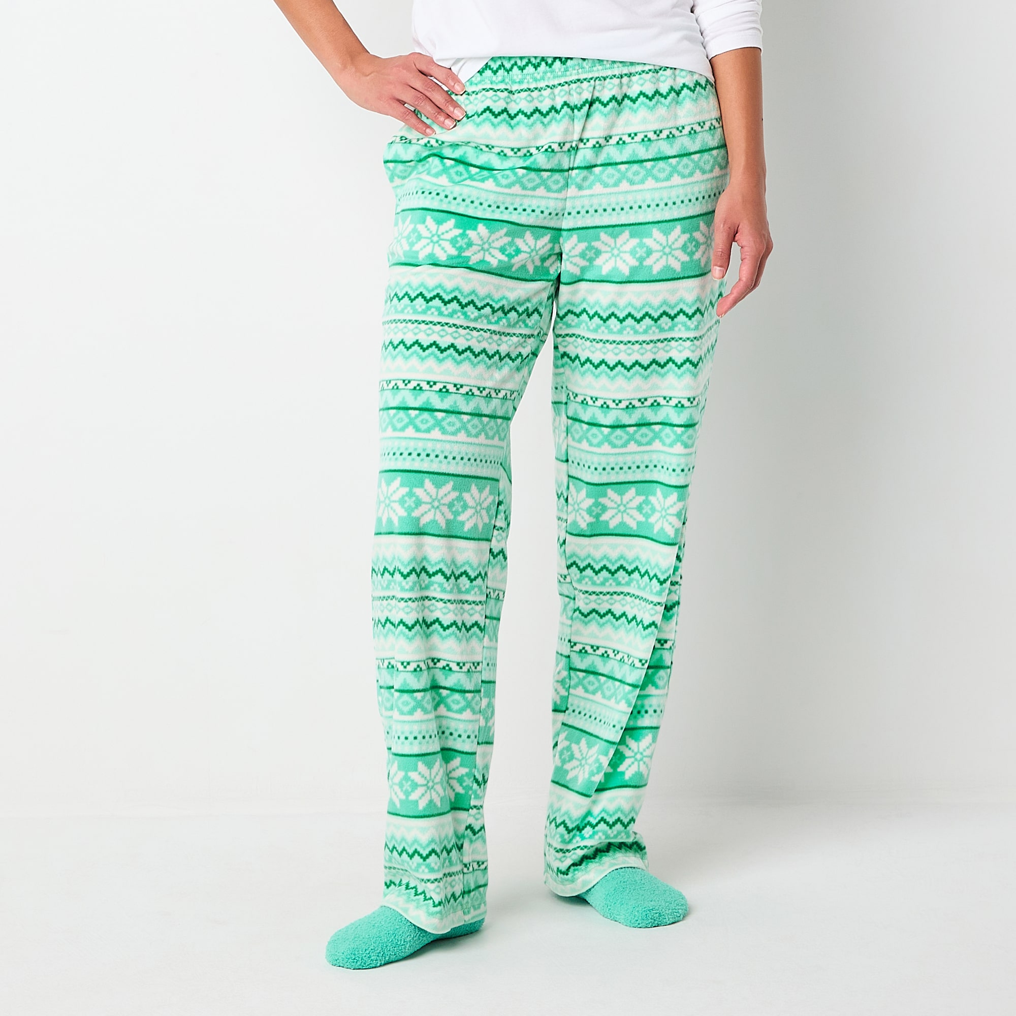 Sleep Chic Womens Petite Fleece Pajama Pants