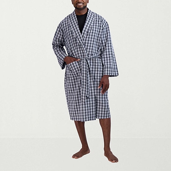 Hanes Mens Knee Length Long Sleeve Robe