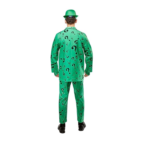 Mens Batman Forever Deluxe Riddler Mens Short Sleeve Costume DC Comics Riddler 4-pc. Costume Set