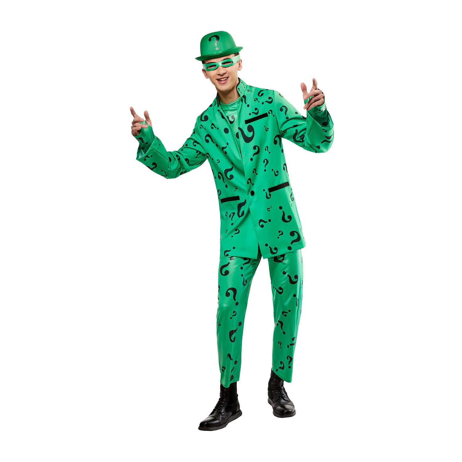 Mens Batman Forever Deluxe Riddler Short Sleeve Costume 4-pc. Set