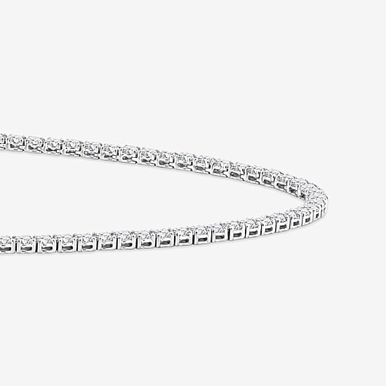 (F / Si2) Womens 10 CT. T.W. Lab-Grown White Diamond 10K Gold 18 Inch Tennis Necklace