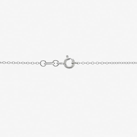 Womens Lab Created White Cubic Zirconia Sterling Silver Heart 18 Inch Pendant Necklace