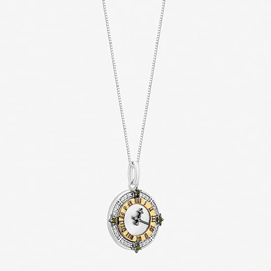 Tinkerbell Womens 1/10 CT. T.W. Genuine White Mother Of Pearl 14K Two Tone Gold Over Silver Round 18 Inch Pendant Necklace
