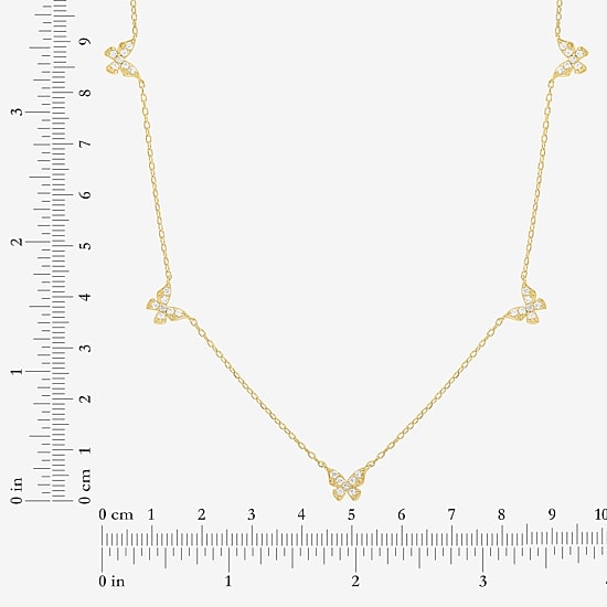 Diamond Addiction Butterfly (G-H/ Si2-I1) Womens 1/4 CT. T.W. Lab Grown White Diamond 14K Gold Over Silver Butterfly 18 Inch Pendant Necklace