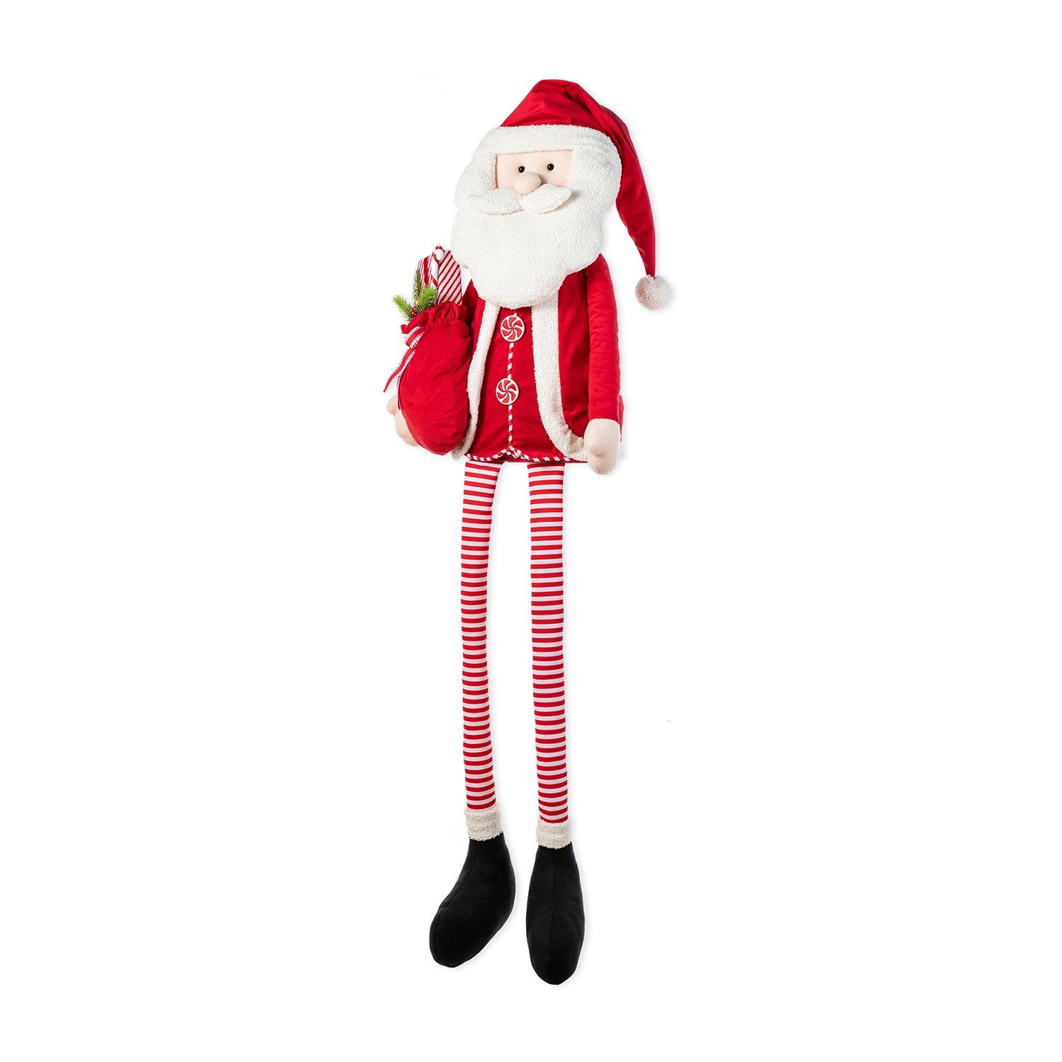 Glitzhome 60"H Christmas Oversized Fabric Santa Christmas Figurine