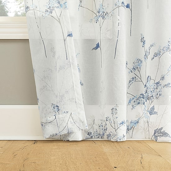 No 918 Margot Botanical Print Rod Pocket Light-Filtering Single Curtain Panel