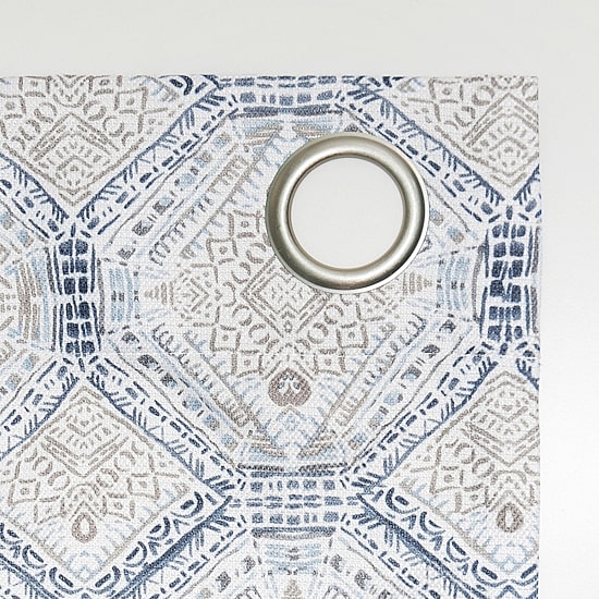 No 918 Lido Global Inspired Medallion Grommet Top Light-Filtering Single Curtain Panel