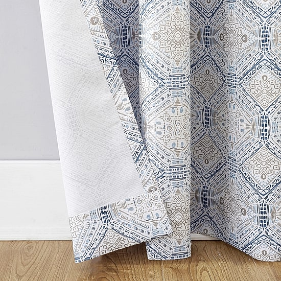 No 918 Lido Global Inspired Medallion Grommet Top Light-Filtering Single Curtain Panel