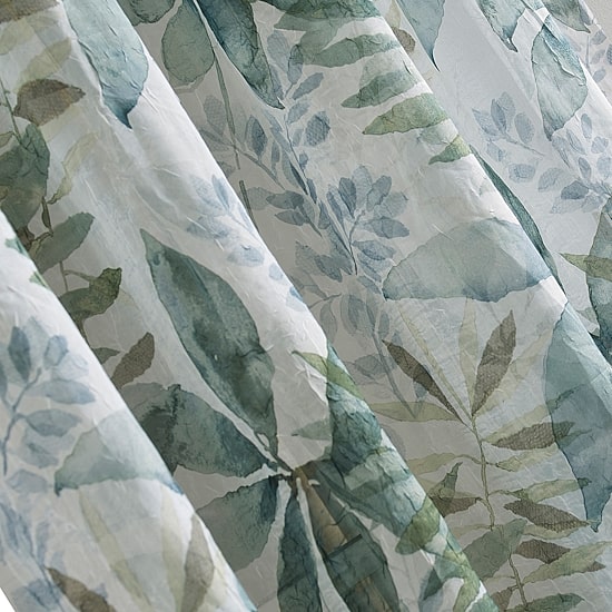 No 918 Fiona Foliage Print Crushed Voile Rod Pocket Light-Filtering Single Curtain Panel
