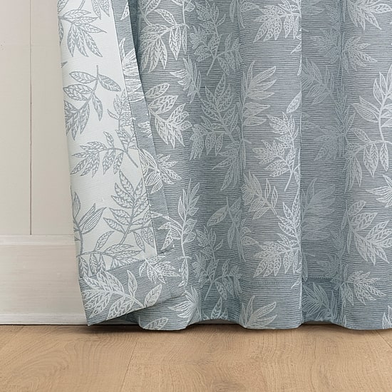No 918 Koda Woven Jacquard Leaf Rod Pocket Light-Filtering Single Curtain Panel