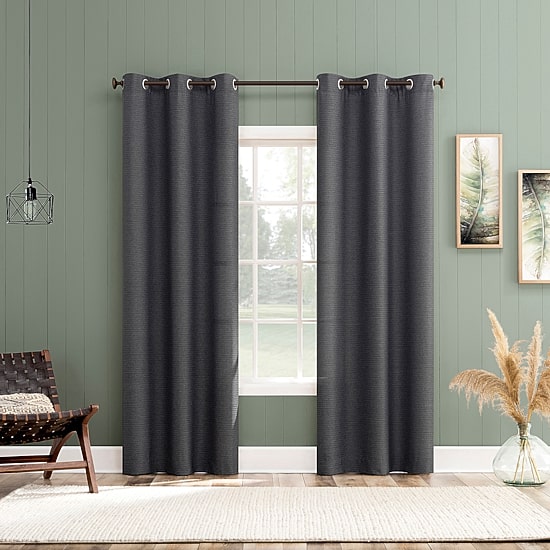 No 918 Landon Textured Grommet Top Light-Filtering Single Curtain Panel