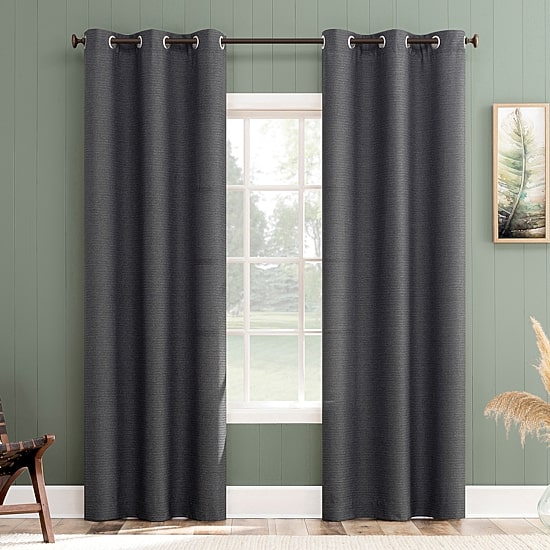 No 918 Landon Textured Grommet Top Light-Filtering Single Curtain Panel