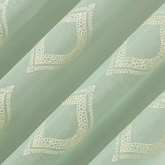 No 918 Ravenna Medallion Rod Pocket Embroidered Light-Filtering Single Curtain Panel