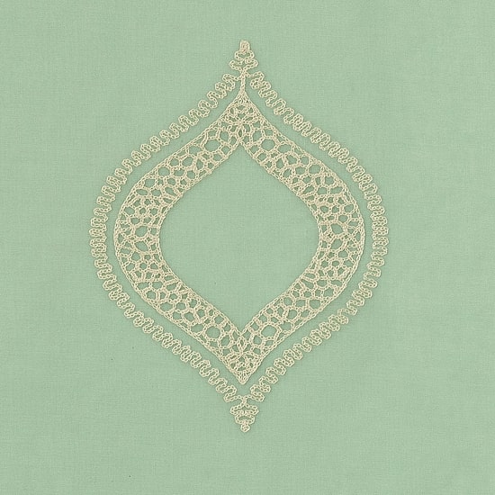 No 918 Ravenna Medallion Rod Pocket Embroidered Light-Filtering Single Curtain Panel