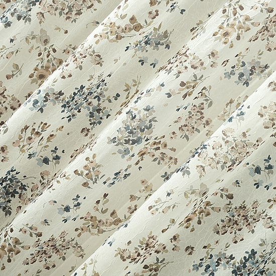 No 918 Alethea Floral Print Crushed Voile Rod Pocket Light-Filtering Single Curtain Panel